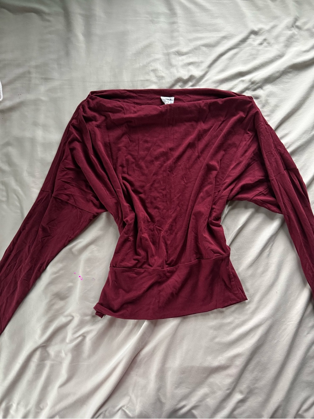 Cotton On Burgundy Long Sleeve Batwing Top